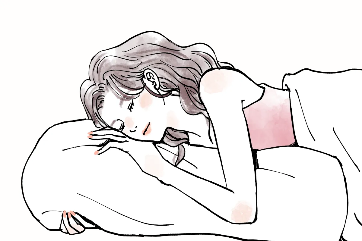 横向きで寝るのイメージ